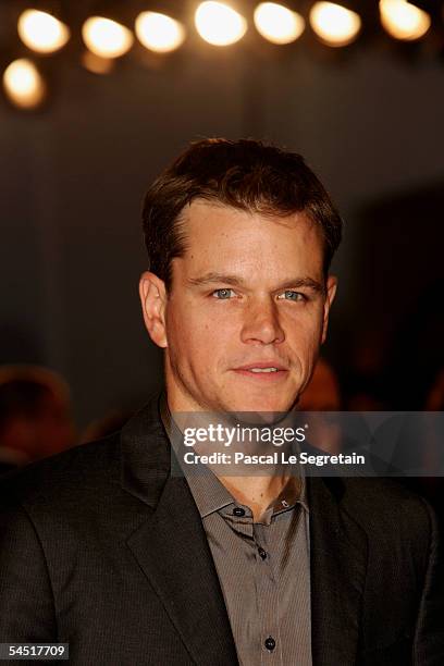 Actor Matt Damon attends the premiere for the film "The Brothers Grimm" at the Palazzo del Cinema on the fifth day of the 62nd Venice Film Festival...