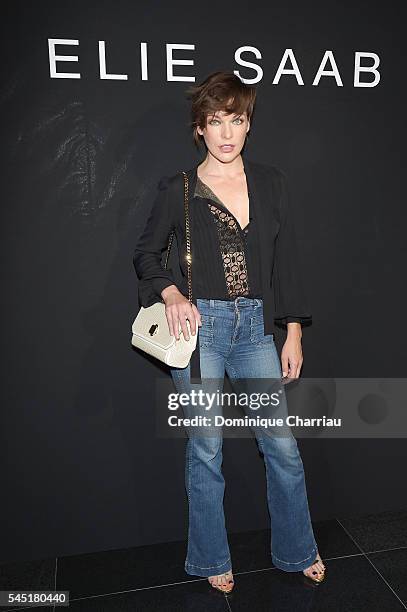 Milla Jovovich attends the Elie Saab Haute Couture Fall/Winter 2016-2017 show as part of Paris Fashion Week on July 6, 2016 in Paris, France.