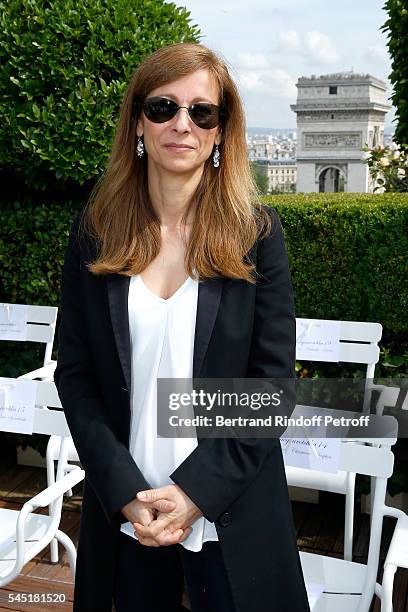 Violonist Anne Gravoin attends the Franck Sorbier Haute Couture Fall/Winter 2016-2017 show as part of Paris Fashion Week on July 6, 2016 in Paris,...