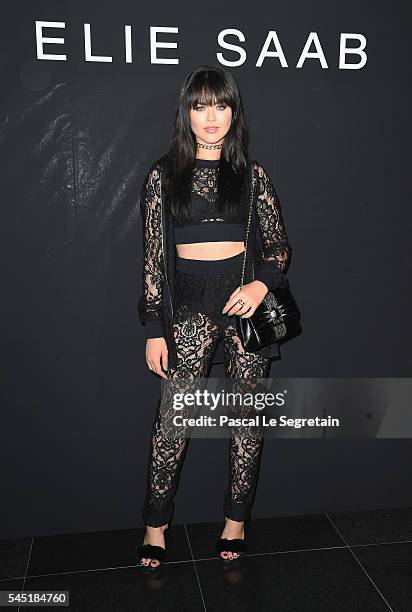 Kristina Bazan attends the Elie Saab Haute Couture Fall/Winter 2016-2017 show as part of Paris Fashion Week on July 6, 2016 in Paris, France.