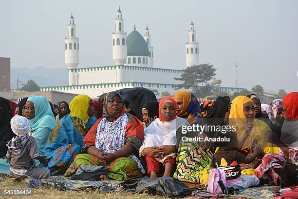 Burundian muslims perform Eid al Fitr prayer in Nyakabiga region of capital Bujumbura, Brundi on July 06, 2016. Eid al-Fitr also known Feast of...