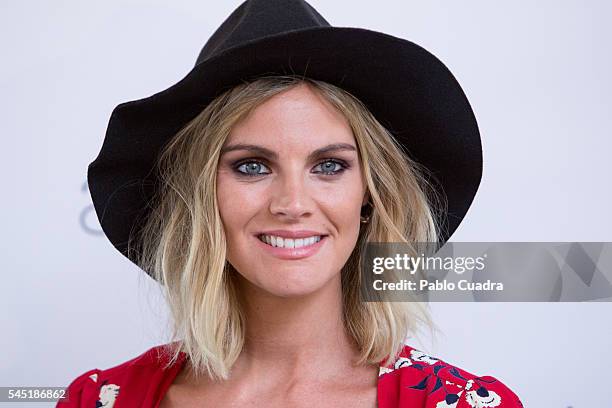 Spanish actress Amaia Salamanca attends a photocall as she is announced as Amichi new image on July 6, 2016 in Madrid, Spain.