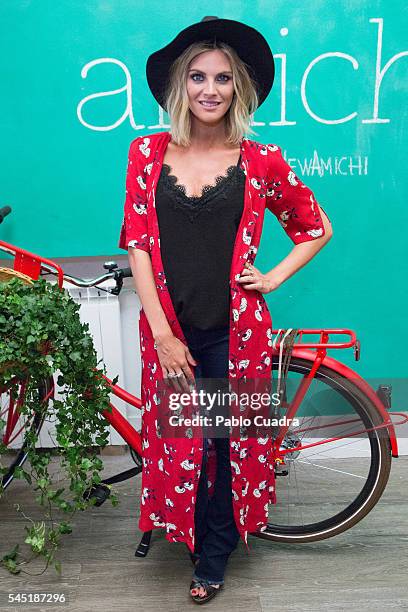 Spanish actress Amaia Salamanca attends a photocall as she is announced as Amichi new image on July 6, 2016 in Madrid, Spain.