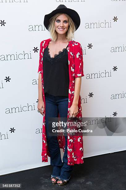 Spanish actress Amaia Salamanca attends a photocall as she is announced as Amichi new image on July 6, 2016 in Madrid, Spain.