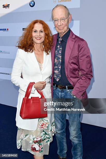 Christiane Leuchtmann and Hans Peter Korff attend the summer party of Produzentenallianz on July 5, 2016 in Berlin, Germany.