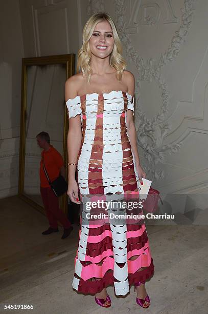 Lala Rudge attends the Jean-Paul Gaultier Haute Couture Fall/Winter 2016-2017 show as part of Paris Fashion Week on July 6, 2016 in Paris, France.