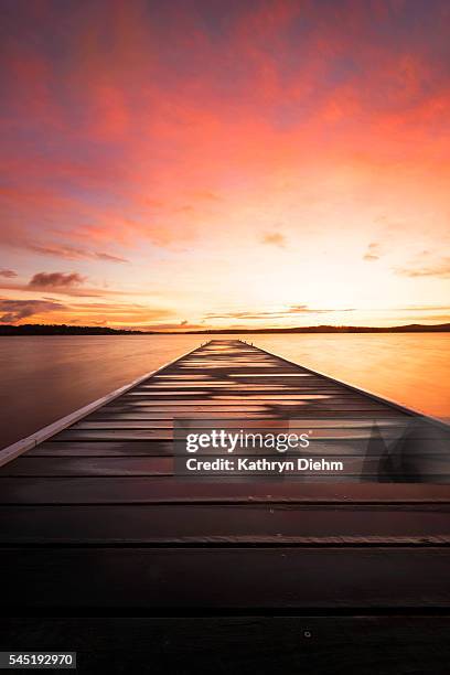 warners bay jetty sunset - newcastle new south wales stock pictures, royalty-free photos & images