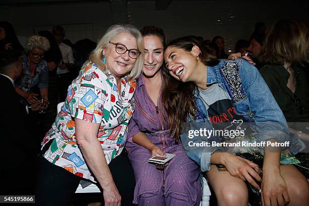 Actresses Josiane Balasko, her daughter Marilou Berry and Izia Higelin attend the Jean Paul Gaultier Haute Couture Fall/Winter 2016-2017 show as part...