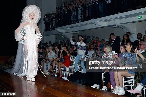 Actresses Josiane Balasko, her daughter Marilou Berry and Izia Higelin attend the Jean Paul Gaultier Haute Couture Fall/Winter 2016-2017 show as part...