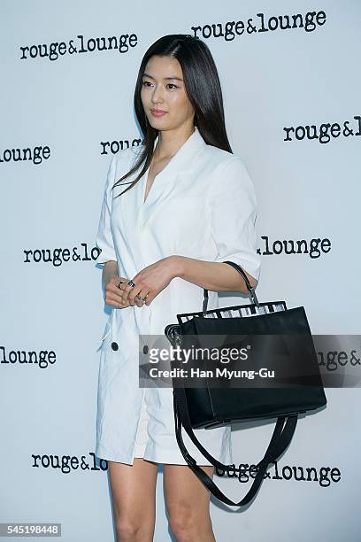South Korean actress Jeon Ji-Hyun, known as Gianna Jun attends the "Rouge and Lounge" 2016 F/W Presentation on July 6, 2016 in Seoul, South Korea.