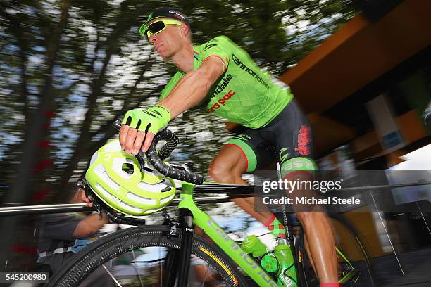 Matti Breschel of Denmark and Cannondale Drapac Team during the 216km stage five of Le Tour de France from Limoges to Le Lioran on July 6, 2016 in...