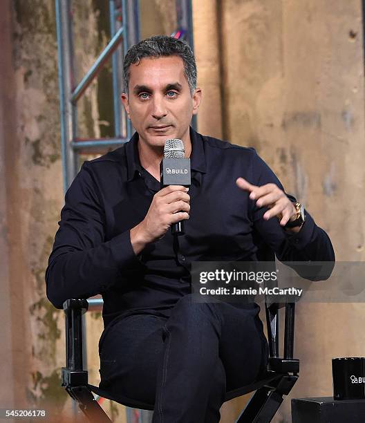 Bassem Youssef attends the AOL Build Speaker Series - Bassem Youssef, "The Democracy Handbook with Bassem Youssef" at AOL Studios In New York on July...