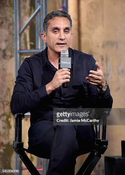 Bassem Youssef attends the AOL Build Speaker Series - Bassem Youssef, "The Democracy Handbook with Bassem Youssef" at AOL Studios In New York on July...