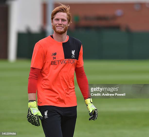 Adam Bogdan of Liverpool during a training session at Melwood Training Ground on July 6, 2016 in Liverpool, England.