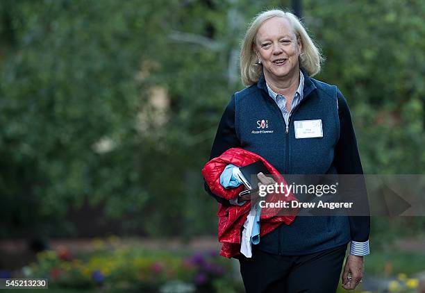 Meg Whitman, chief executive officer of Hewlett Packard , attends the annual Allen & Company Sun Valley Conference, July 6, 2016 in Sun Valley,...