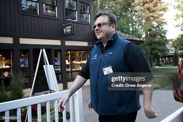 Reid Hoffman, executive chairman of LinkedIn, attends the annual Allen & Company Sun Valley Conference, July 6, 2016 in Sun Valley, Idaho. Every...