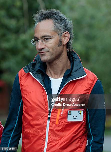 Alex Karp, chief executive officer of Palantir Technologies, attends the annual Allen & Company Sun Valley Conference, July 6, 2016 in Sun Valley,...