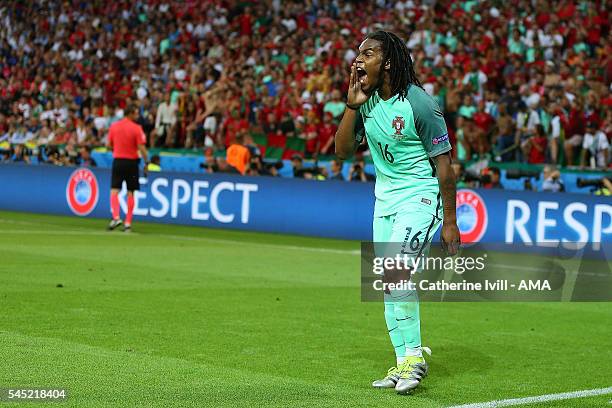 Renato Sanches of Portugal reacts during the UEFA Euro 2016 Semi Final match between Portugal and Wales at Stade des Lumieres on July 6, 2016 in...