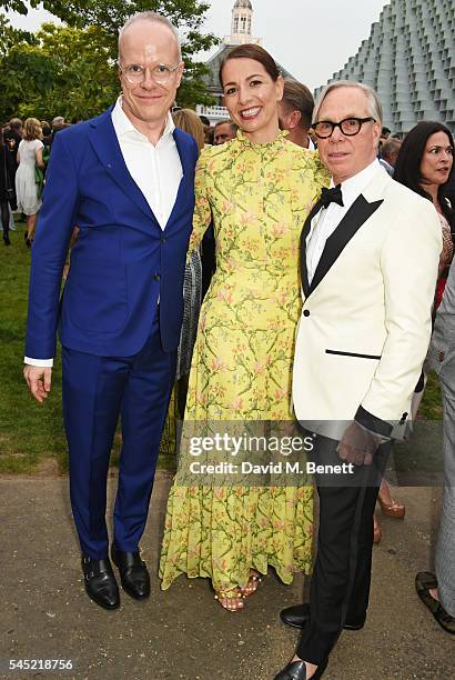 Hans-Ulrich Obrist, Yana Peel and Tommy Hilfiger attend The Serpentine Summer Party co-hosted by Tommy Hilfiger on July 6, 2016 in London, England.