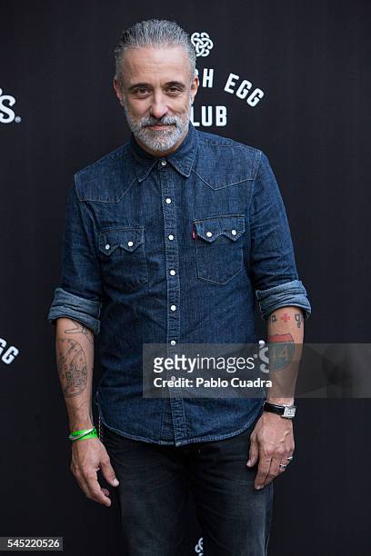 Spanish chef Sergi Arola attends the Dewar's Scotch Egg Club opening party at the Real Fabrica de Tapices on July 6, 2016 in Madrid, Spain.