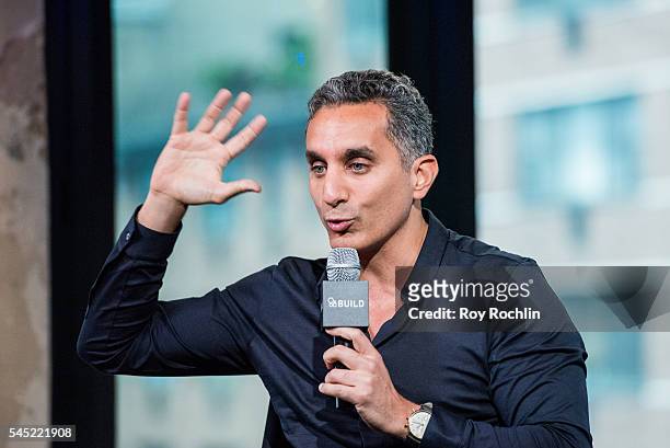 Comedian Bassem Youssef discusses "The Democracy HandbookÓ with AOL Build at AOL Studios In New York on July 6, 2016 in New York City.