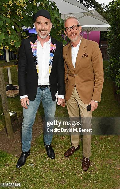 David Furnish and Patrick Cox attend The Serpentine Summer Party co-hosted by Tommy Hilfiger on July 6, 2016 in London, England.