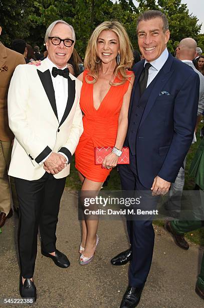 Tommy Hilfiger, Lisa Tchenguiz and Steve Varsano attend The Serpentine Summer Party co-hosted by Tommy Hilfiger on July 6, 2016 in London, England.