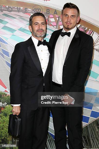 Marc Jacobs and Charles Defrancesco attend the "The Art of Giving" Love Ball Naked Heart foundation : Photo Call as part of Paris Fashion Week on...