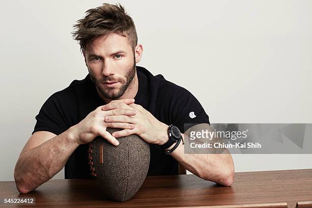 Football player Julian Edelman is photographed for August Man on May 4, 2016 in Los Angeles, California.