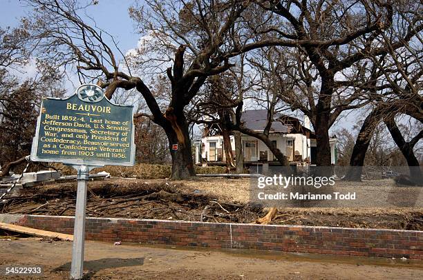 Beauvoir, the last home of President Jefferson Davis, survived Camille but wasn't spared by Hurricane Katrina is seen September 4, 2005 in Biloxi,...