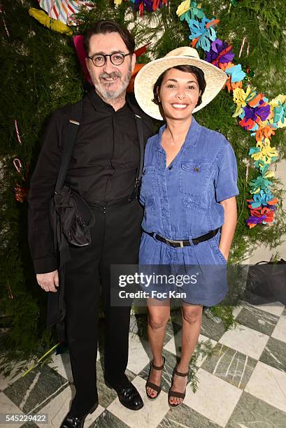 Designer Franck Sorbier and Saida Jawad attend the Franck Sorbier Haute Couture Fall/Winter 2016-2017 show as part of Paris Fashion Week on July 6,...