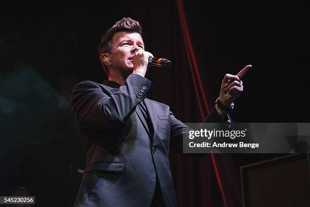 Rick Astley performs on stage at The O2 Ritz Manchester on July 6, 2016 in Manchester, England.