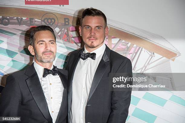 Marc Jacobs and Charles Defrancesco attend the "The Art of Giving" Love Ball Naked Heart Foundation Photo Call as part of Paris Fashion Week Haute...