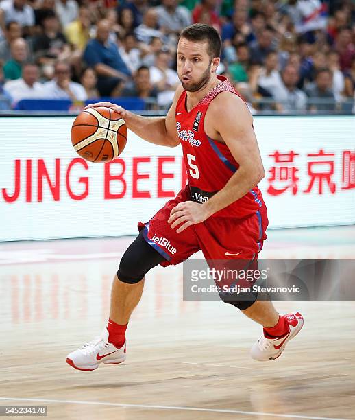Barea of Puerto Rico in action during the 2016 FIBA World Olympic Qualifying basketball Group A match between Serbia and Puerto Rico at Kombank Arena...