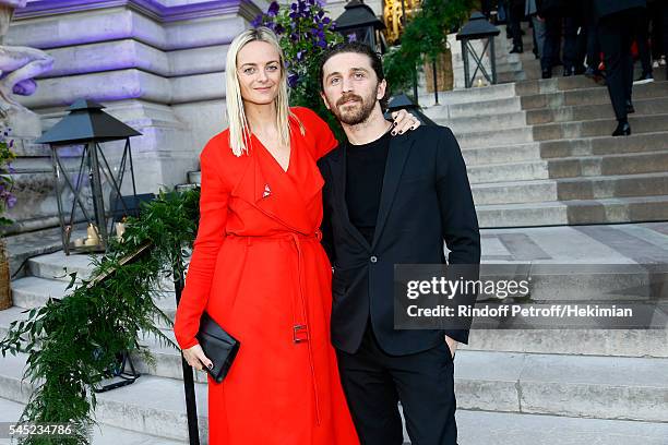 Virginie Courtin Clarin and David Koma attend the Soiree Haute Couture as part of Paris Fashion Week at Le Petit Palais on July 6, 2016 in Paris,...