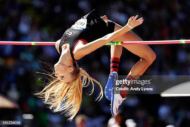 Madeline Fagan competes in Women's High Jump qualifications during the 2016 U.S. Olympic Track & Field Team Trials at Hayward Field on July 1, 2016...