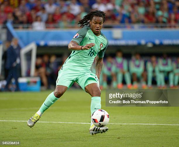 Renato Sanches in action for Portugal during the UEFA EURO 2016 semi final match between Portugal and Wales at Stade des Lumieres on July 6, 2016 in...