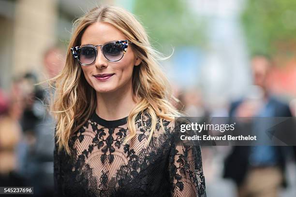 Olivia Palermo is seen, after the Elie Saab show, during Paris Fashion Week Haute Couture F/W 2016/2017, on July 6, 2016 in Paris, France.