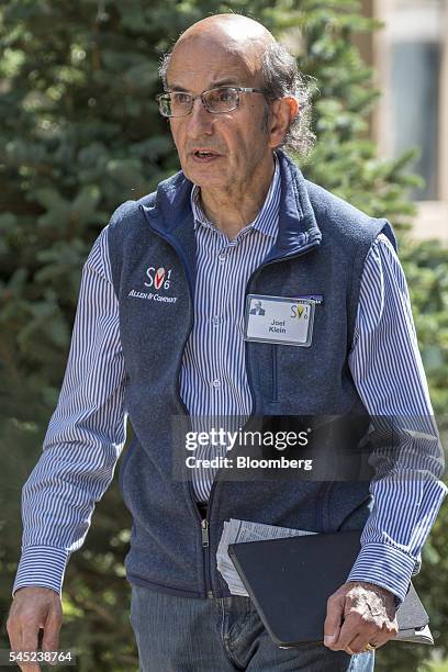 Joel Klein, executive vice president of News Corp., walks the grounds after the morning session of the Allen & Co. Media and Technology Conference in...