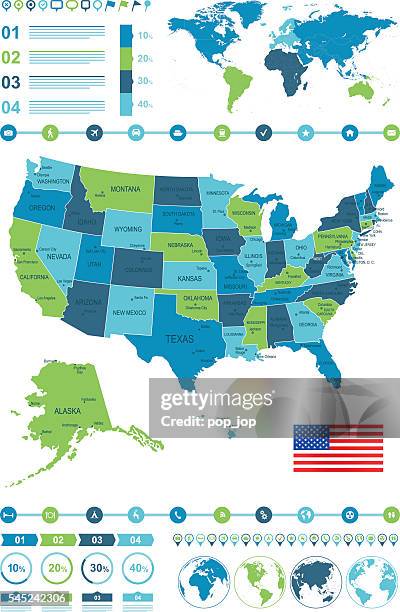 ilustrações, clipart, desenhos animados e ícones de estados unidos mapa infográfico - georgia us state