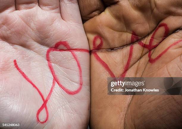 love written across two hands - make a difference bildbanksfoton och bilder