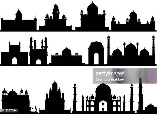 india symbols - qutab minar stock illustrations