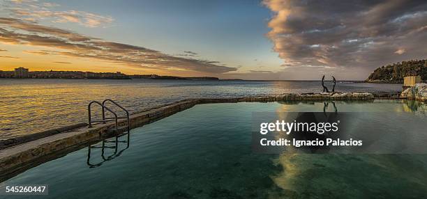 manly rock pool fairy bower - manly beach stock pictures, royalty-free photos & images