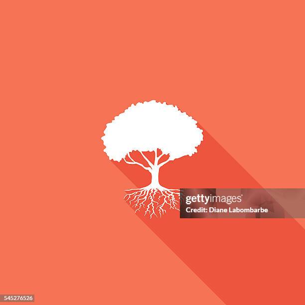 environment nature flat color icon - long shadow - root stock illustrations
