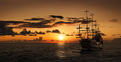 Pirate ship silhouette