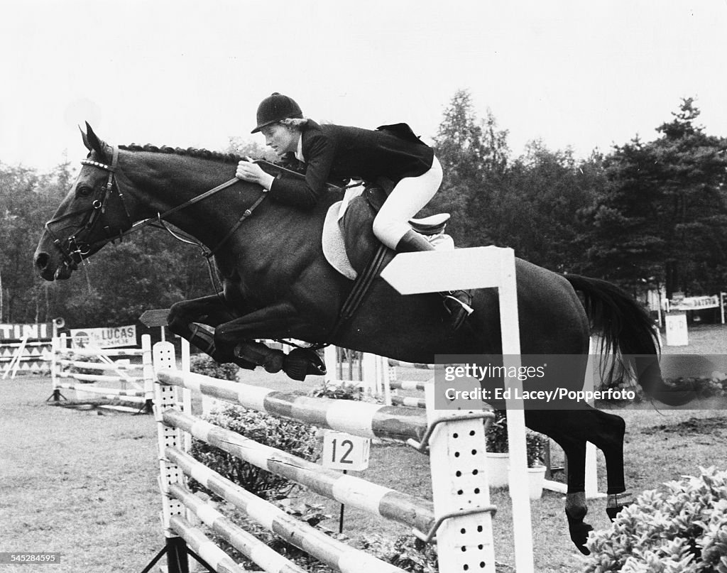 Show jumper Debbie Johnsey riding 'Speculator' during the final round