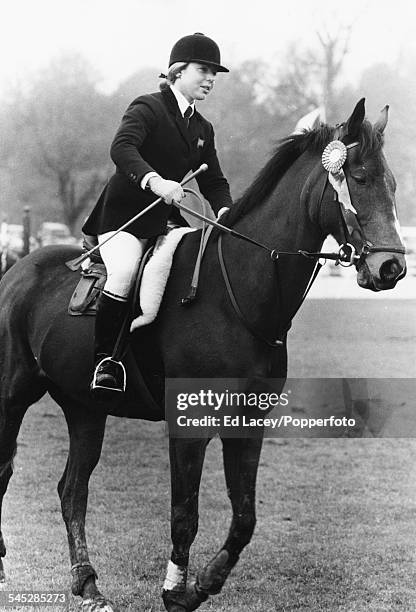 Show jumper Anne Moore riding 'Psalm' at Hickstead, April 9th 1971.