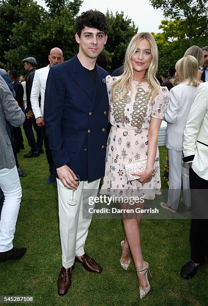 Matt Richardson and Laura Whitmore attend the Serpentine Summer Party co-hosted by Tommy Hilfiger at the Serpentine Gallery on July 6, 2016 in...