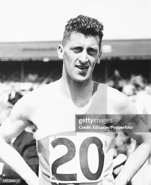 British Olympic hurdler Harry Kane pictured at a track and field event, May 18th 1959.