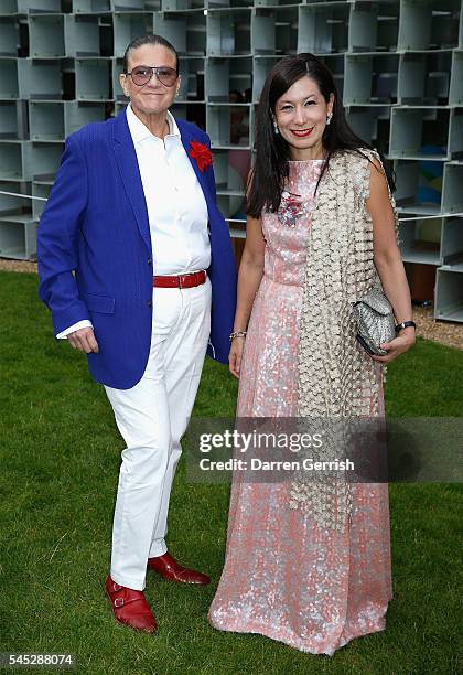 Maria Veronica Leon Veintemilla and Lucia Vallarino attends the Serpentine Summer Party co-hosted by Tommy Hilfiger at the Serpentine Gallery on July...